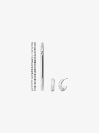 3-teiliges Pavé-Geschenkset aus edelmetallplattiertem Messing