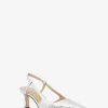 Alora Metallic-Pumps aus schlangengeprägtem Leder mit Fersenriemen