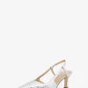 Alora Metallic-Pumps aus schlangengeprägtem Leder mit Fersenriemen