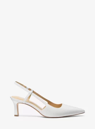 Alora Slingback-Pumps aus Leder mit Schlangenprägung