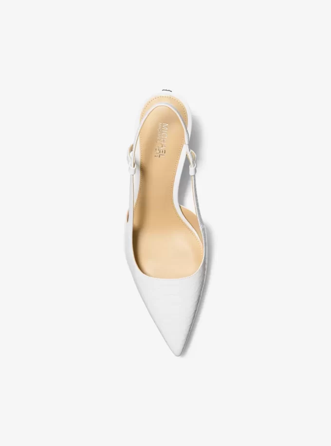 Alora Slingback-Pumps aus Leder mit Schlangenprägung Alora Slingback-Pumps aus Leder mit Schlangenprägung