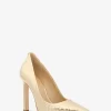 Amara Metallic-Pumps aus Leder mit Schlangenprägung