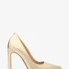 Amara Metallic-Pumps aus Leder mit Schlangenprägung