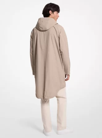 Anorak aus stückgefärbtem Stretch-Baumwollpopeline