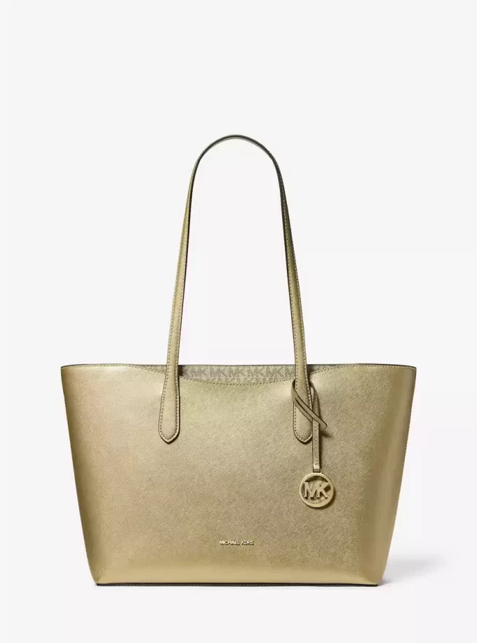 Arden Große Metallic-Tragetasche mit Reißverschluss oben
