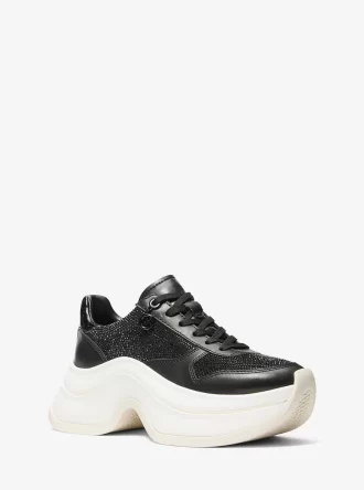 Arla Leder-Sneaker mit Verzierungen