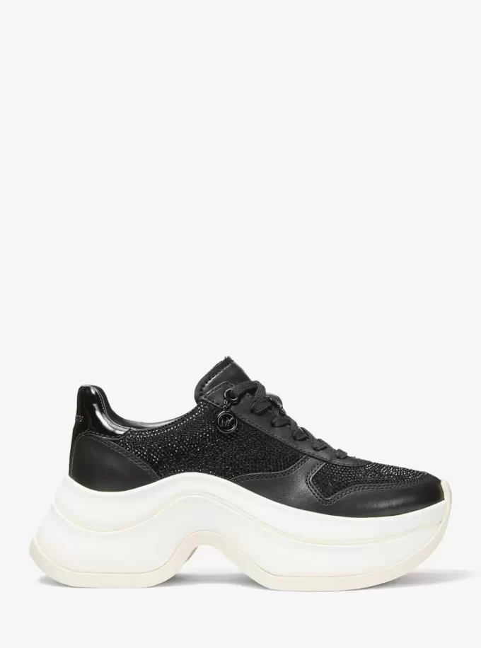 Arla Leder-Sneaker mit Verzierungen