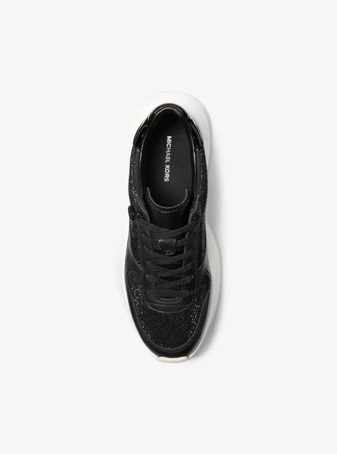 Arla Leder-Sneaker mit Verzierungen
