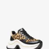 Arla Sneaker aus Kalbsfell und Leder mit Leopardenmuster