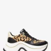 Arla Sneaker aus Kalbsfell und Leder mit Leopardenmuster