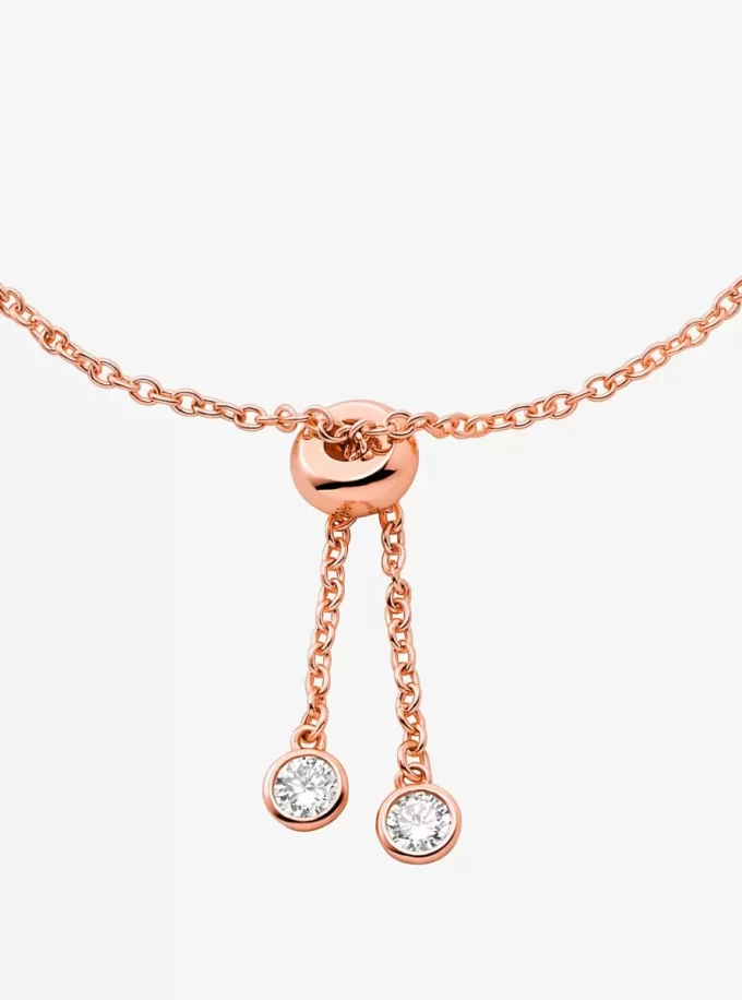 Armband aus edelmetallplattiertem Sterlingsilber mit Lünetten-Schieber