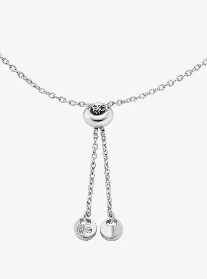 Armband aus Sterlingsilber mit Pavé-Halo-Verschluss und Edelmetallplattierung Armband aus Sterlingsilber mit Pavé-Halo-Verschluss und Edelmetallplattierung