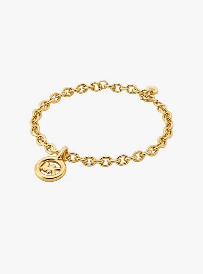 Armband mit Logo-Anhänger und Gliederkette Armband mit Logo-Anhänger und Gliederkette