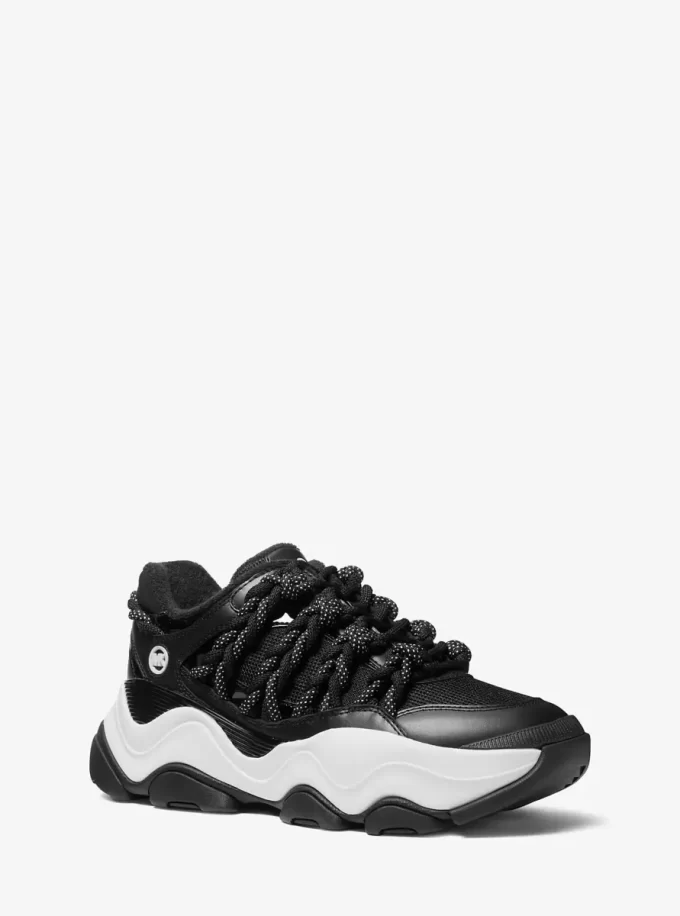 Atlas Cord Leder- und Mesh-Sneaker Atlas Cord Leder- und Mesh-Sneaker