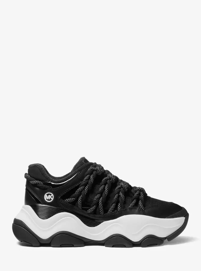 Atlas Cord Leder- und Mesh-Sneaker Atlas Cord Leder- und Mesh-Sneaker