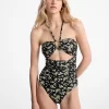 Badeanzug aus Stretch-Nylon mit Blumenmuster