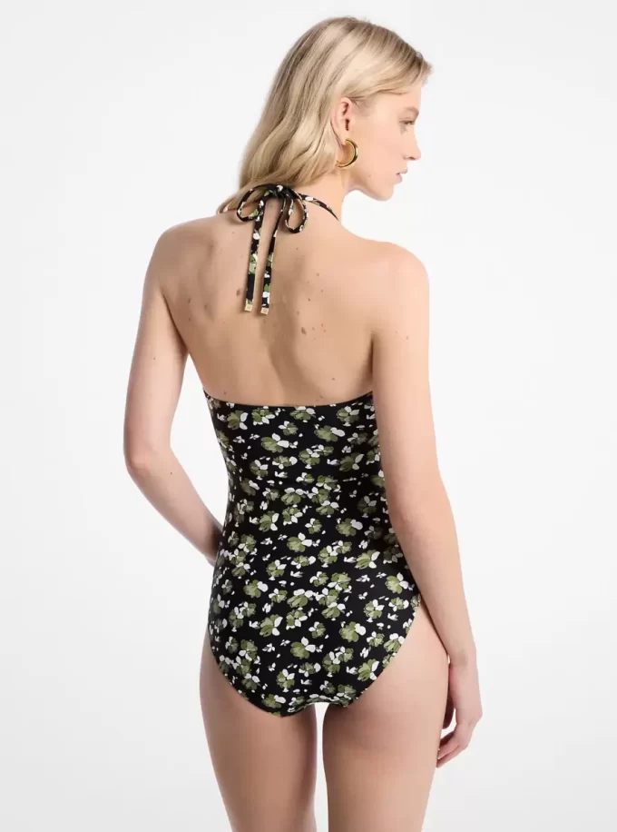 Badeanzug aus Stretch-Nylon mit Blumenmuster