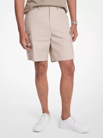 Baumwoll-Popeline-Cargoshorts mit Reißverschluss