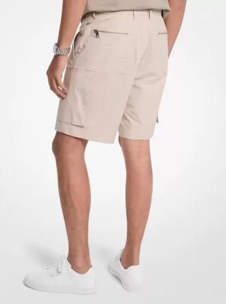 Baumwoll-Popeline-Cargoshorts mit Reißverschluss