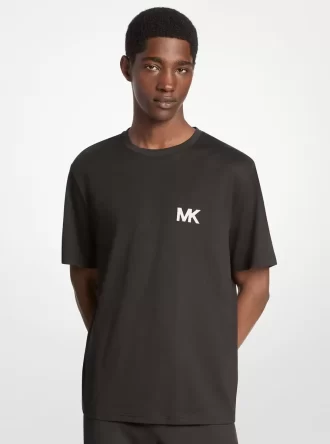Baumwoll-T-Shirt mit Logo-Applikation