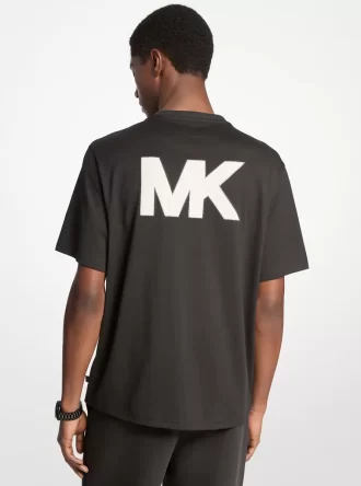 Baumwoll-T-Shirt mit Logo-Applikation