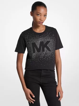 Baumwoll-T-Shirt mit Logoverzierung