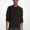Baumwollpullover mit Logo-Jacquardmuster Baumwollpullover mit Logo-Jacquardmuster