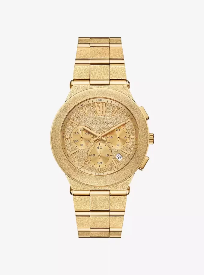 Übergroße Billie-Uhr in mattiertem Goldton Übergroße Billie-Uhr in mattiertem Goldton
