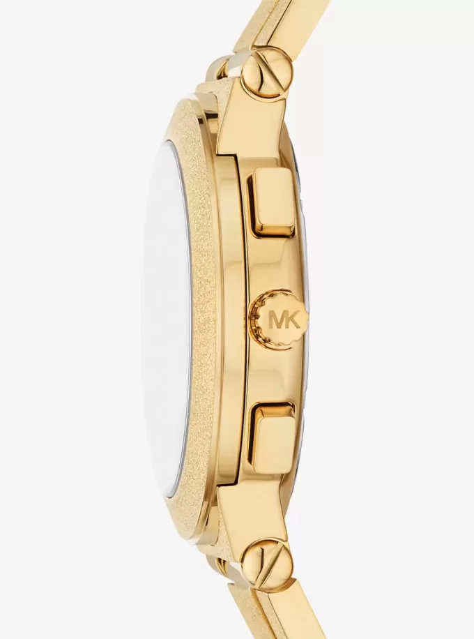 Übergroße Billie-Uhr in mattiertem Goldton Übergroße Billie-Uhr in mattiertem Goldton