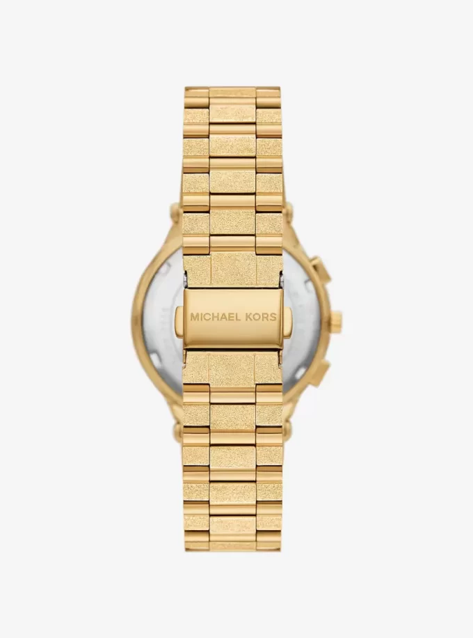 Übergroße Billie-Uhr in mattiertem Goldton Übergroße Billie-Uhr in mattiertem Goldton