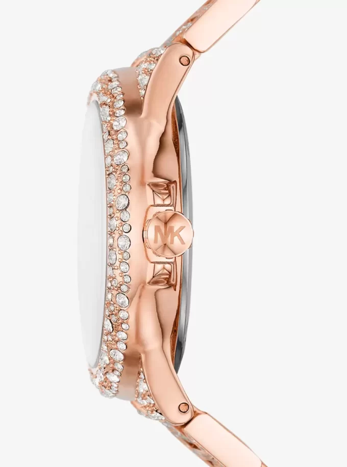 Übergroße Camille Pavé-Uhr in Roségold-Optik