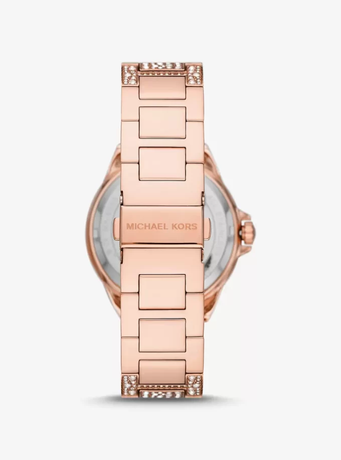 Übergroße Camille Pavé-Uhr in Roségold-Optik