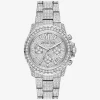 Übergroße Everest Pavé silberfarbene Uhr Übergroße Everest Pavé silberfarbene Uhr