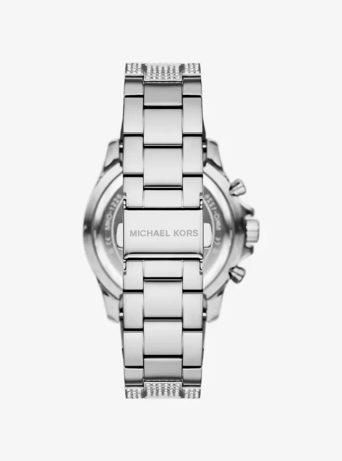 Übergroße Everest Pavé silberfarbene Uhr Übergroße Everest Pavé silberfarbene Uhr
