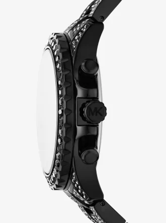 Übergroße Everest Pavé Uhr in Schwarz