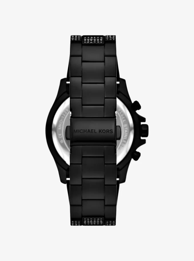 Übergroße Everest Pavé Uhr in Schwarz