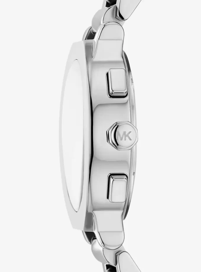 Übergroße Gramercy-Uhr in Silberoptik