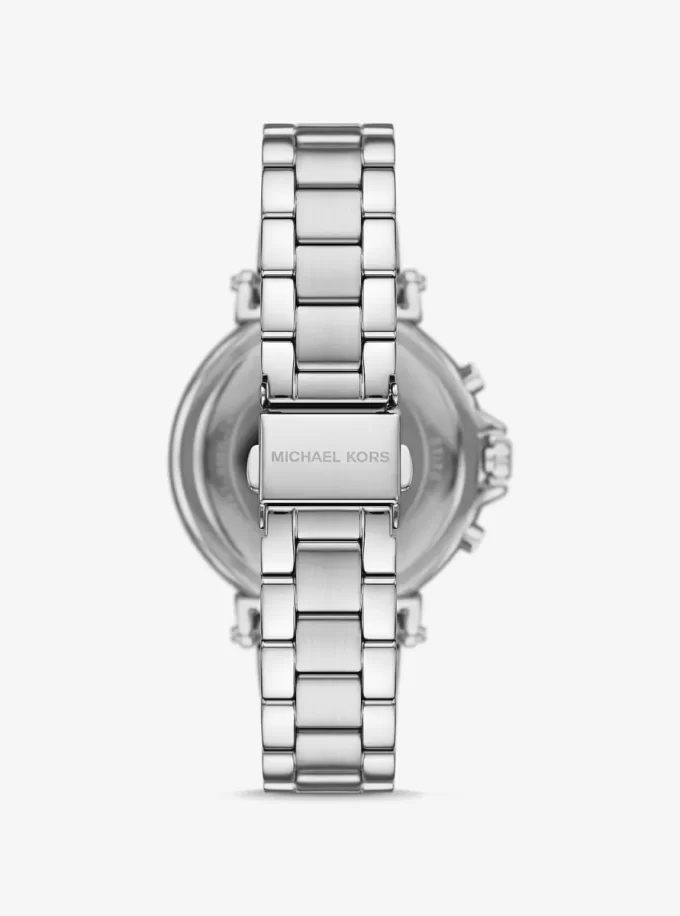 Übergroße Maren-Uhr in Silberoptik