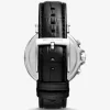 Übergroße Maren-Uhr in Silberoptik mit Lederarmband in Krokodilprägung
