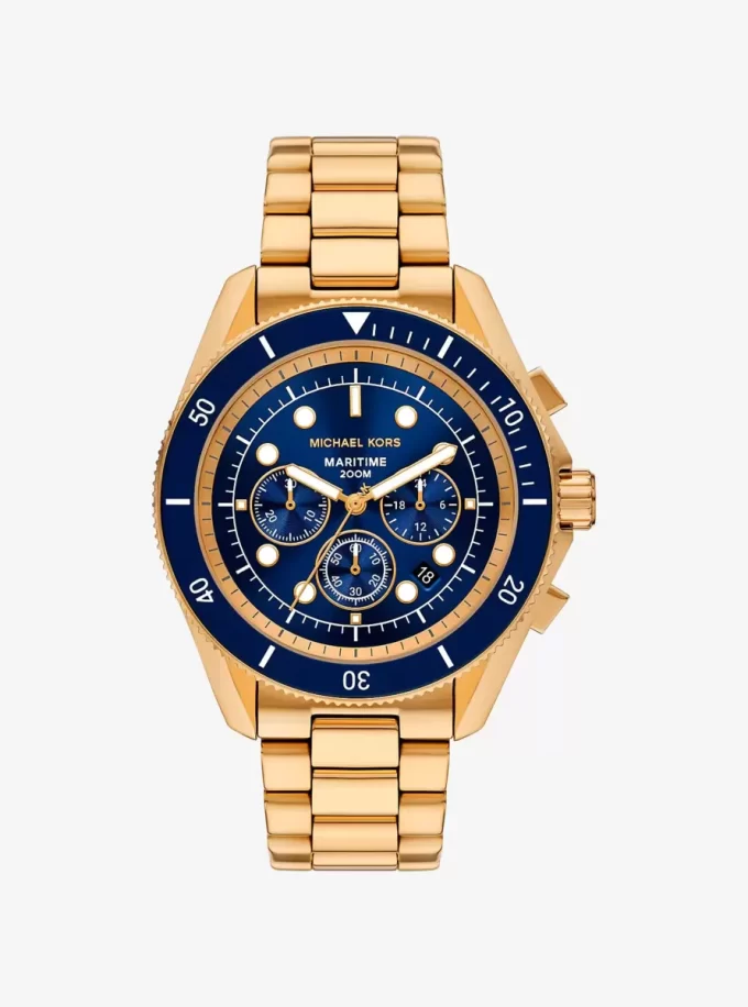 Übergroße maritime goldfarbene Uhr Übergroße maritime goldfarbene Uhr