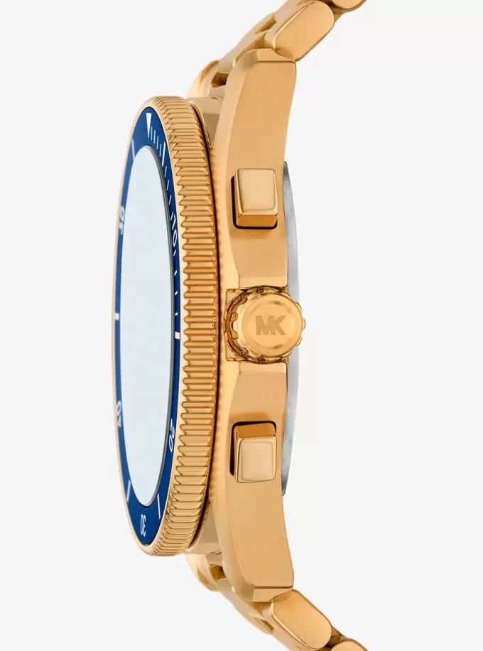 Übergroße maritime goldfarbene Uhr Übergroße maritime goldfarbene Uhr