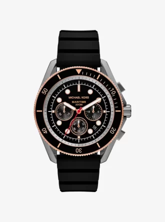 Übergroße maritime Uhr aus Gunmetal und Silikon Übergroße maritime Uhr aus Gunmetal und Silikon