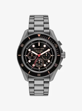 Übergroße maritime Uhr in Gunmetal-Optik Übergroße maritime Uhr in Gunmetal-Optik
