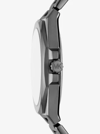Übergroßes Callum Uhren- und Schmuckset in Gunmetal-Optik