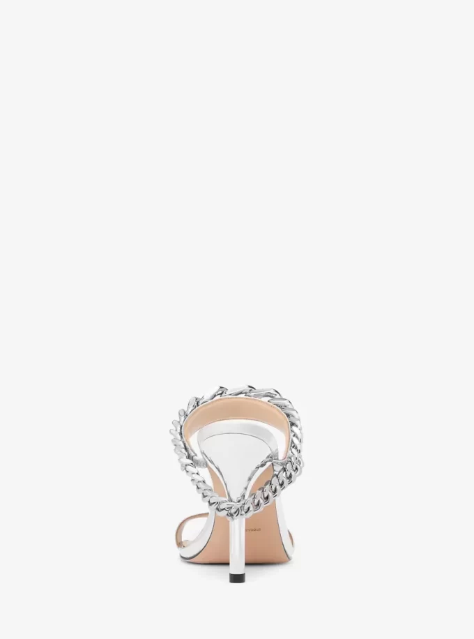 Bianca Sandale aus verziertem Metallic-Leder Bianca Sandale aus verziertem Metallic-Leder