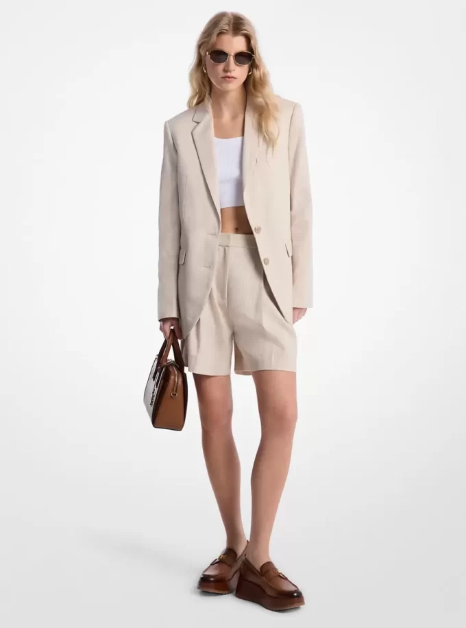 Blazer aus Leinen- und Baumwolltwill Blazer aus Leinen- und Baumwolltwill
