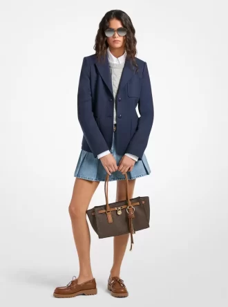 Blazer aus Stretch-Wollmischgewebe