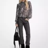 Bluse aus Georgette mit metallischem Paisley-Print Bluse aus Georgette mit metallischem Paisley-Print