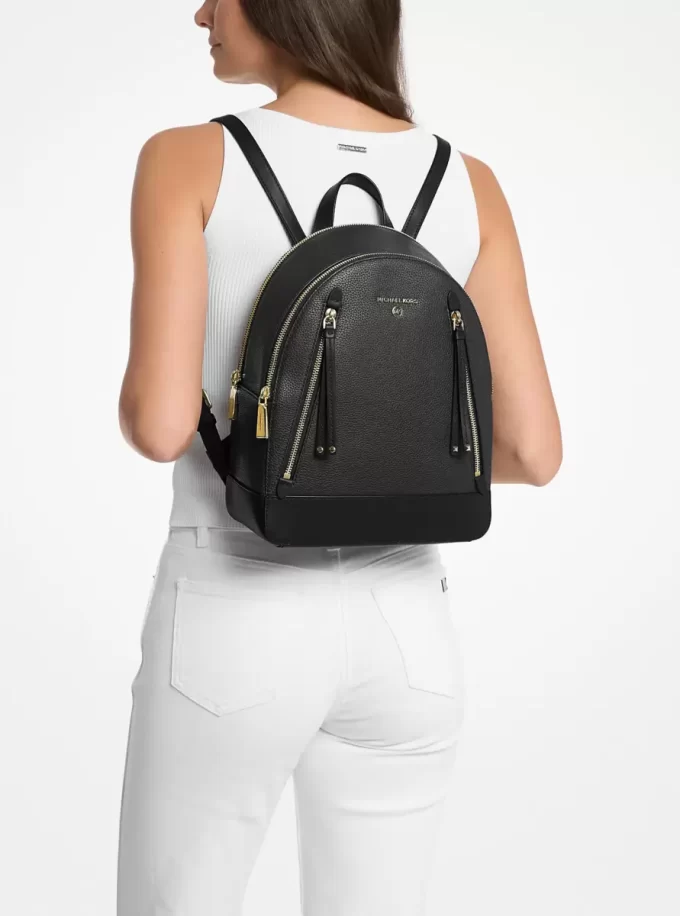 Brooklyn Rucksack aus genarbtem Leder (mittelgroß)