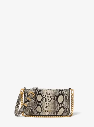 Bryant Small Schlangengeprägte Leder-Cabrio-Pochette